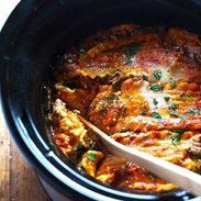 Super Easy Skinny Veggie Crockpot Lasagna - a handful of simple ingredients for a healthy family dinner. | https://light-body.today