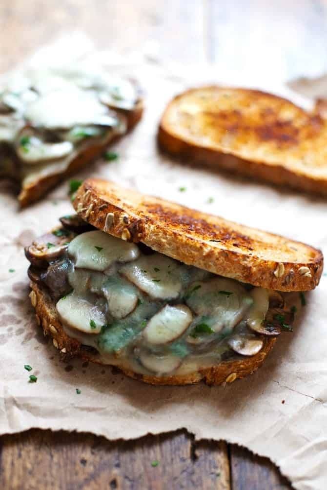 Garlic Butter Mushroom and Provolone Melts.